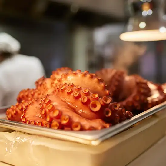 Pulpo en cocina